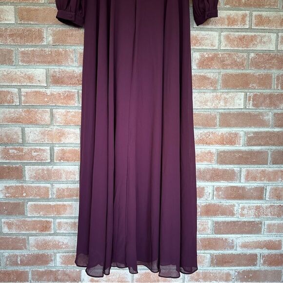 Lulu’s Adoring You Long Sleeve Maxi Dress NEW Women’s Small Purple Chiffon Gown - Picture 9 of 10
